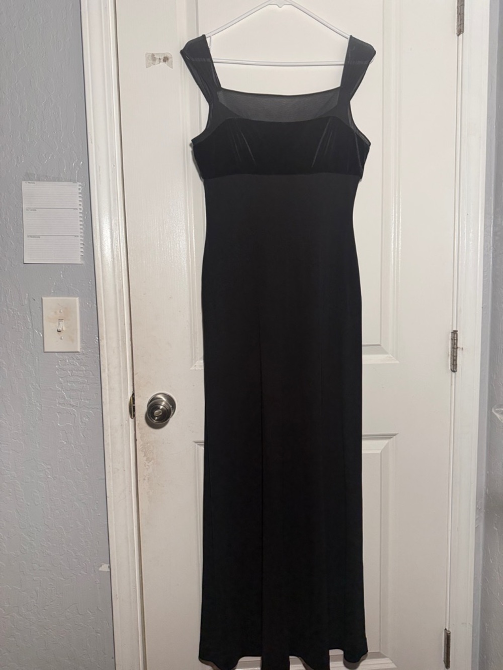 Adrianna Papell Black Square-Neck Maxi Dress